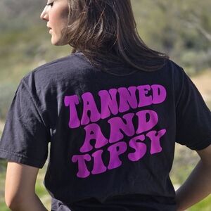 Black T-Shirt with Pink Graphic